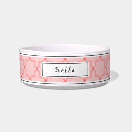 Tigela Personalizada Rosa e Branco com Estrelas