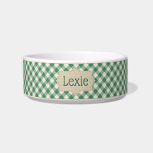 Tigela Personalizada Xadrez Verde e Branco para Pe