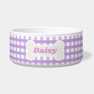 Tigela Personalizado Gingham de Lavanda Bonita
