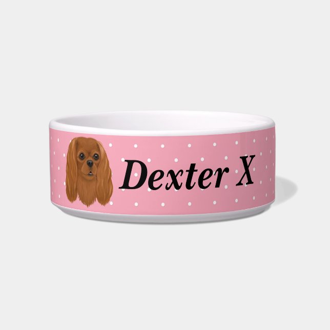 Tigela Personalizado Ruby Cavalier King Charles Spaniel  (Frente)