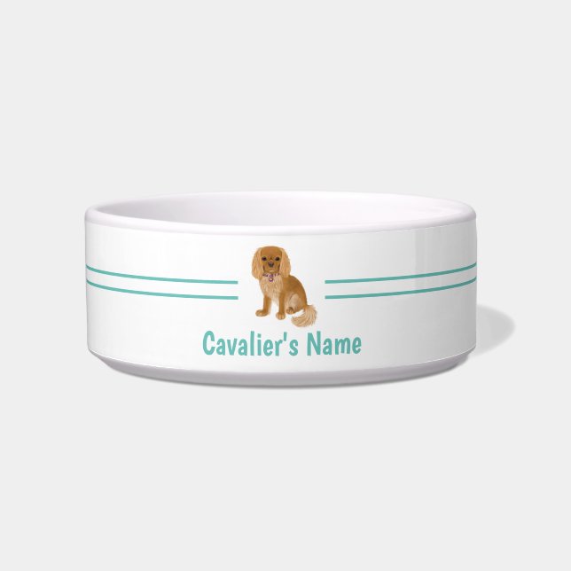 Tigela Personalizado Ruby Cavalier King Charles Spaniel D (Frente)