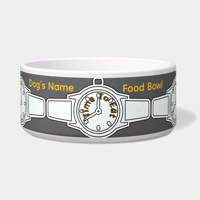 Tigela Personalizar Nome do Cachorro Hora de Comer Comida (Frente)