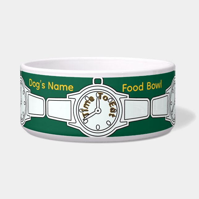 Tigela Personalizar Nome do Cachorro Hora de Comer Comida (Frente)