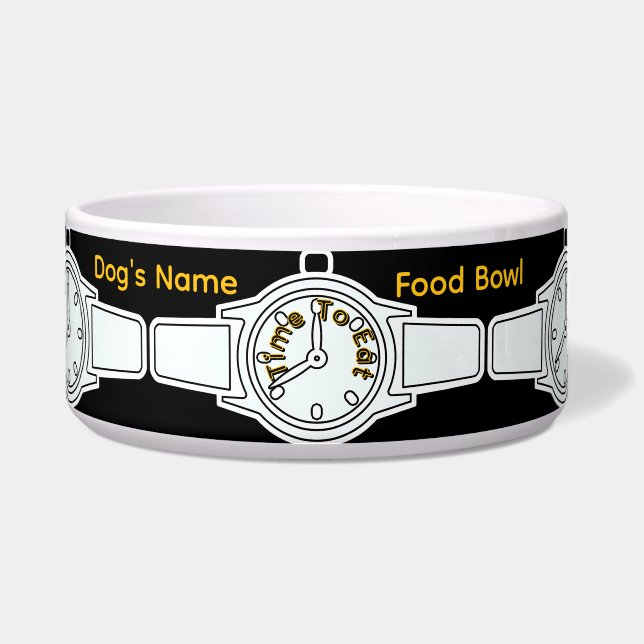 Tigela Personalizar Nome do Cachorro Hora de Comer Comida (Frente)