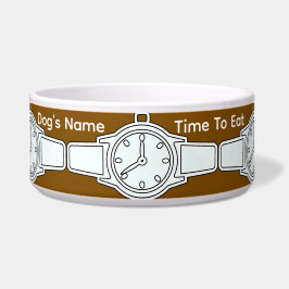 Tigela Personalizar Nome do Cachorro Hora de Comer Marrom