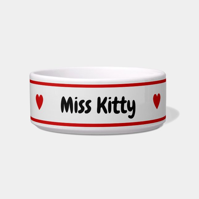 Tigela Personalizar nome entre corações vermelhos (Frente)