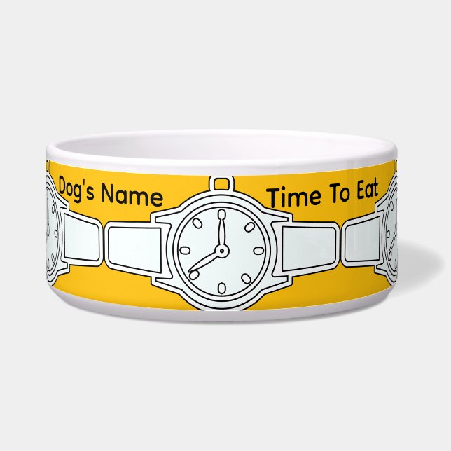 Tigela Personalizar o nome do cão hora de comer (Frente)