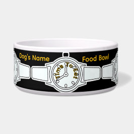 Tigela Personalize o nome do cão para comer Comida negra