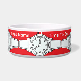 Tigela Personalize o nome do cão para comer vermelho