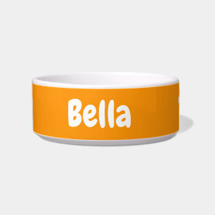 Tigela Personalize seu nome de cão Pet Orange Bowl perso