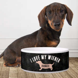 Tigela Personalized I Love My Wiener funny Dachshund