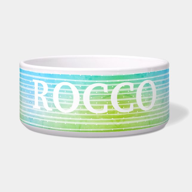 Tigela Personalized refreshing blue green Pet Bowl (Frente)