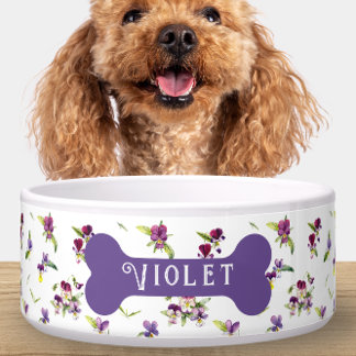 Tigela Personalized Violet Purple Floral