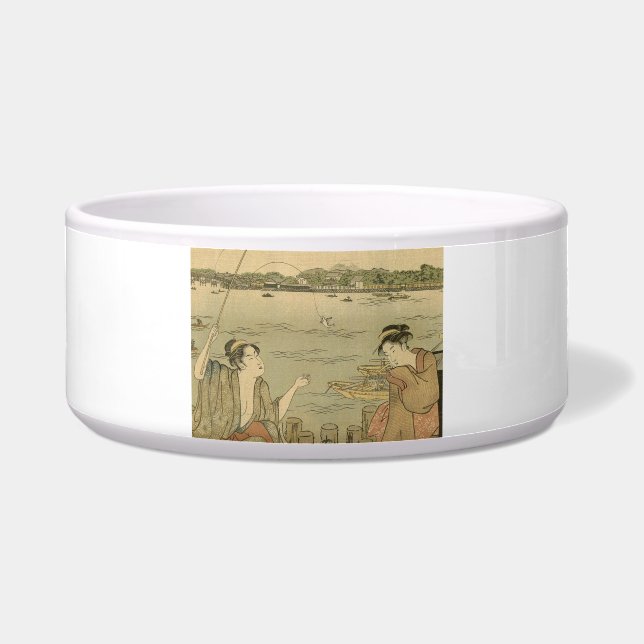 Tigela Pescadores de Bloco de Madeira Japoneses (Frente)