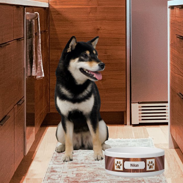 Tigela Pet Bowl abstrato Serene com patas de cobre (Criador carregado)