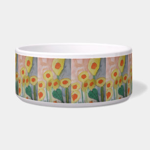 Tigela Pet Bowl, abstrato Sunflower Cerâmica