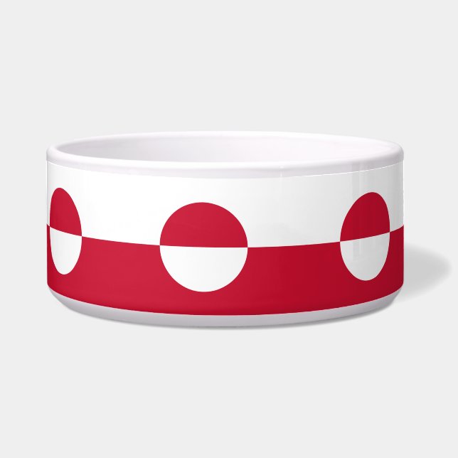 Tigela Pet Bowl, Bandeira da Gronelândia (Frente)