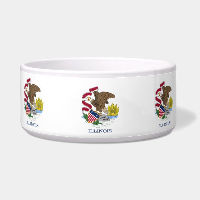 Tigela Pet Bowl, Bandeira do Estado de Illinois (Esquerda)
