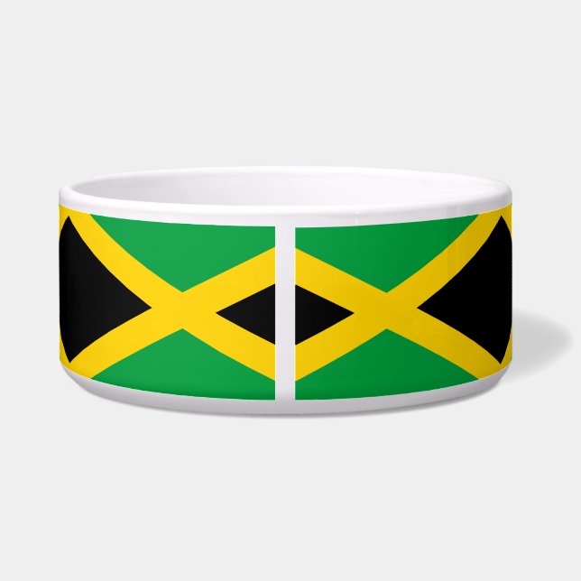 Tigela Pet Bowl, Bandeira jamaicana (Cães/Gatos) (Traseira)