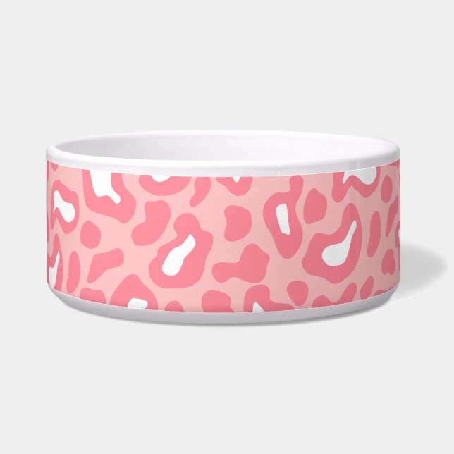Tigela Pet Bowl, bonito rosa-leopardo (Esquerda)