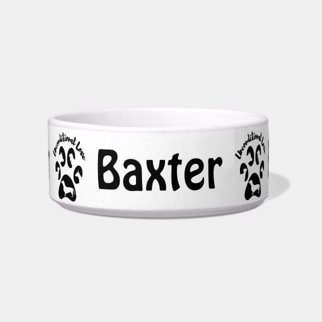 Tigela Pet Bowl, Cachorro Cachorro de Amor Incondicional (Frente)