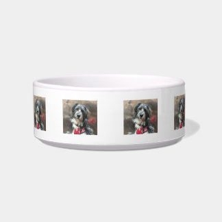 Tigela Pet Bowl, Cachorro Negro e Branco