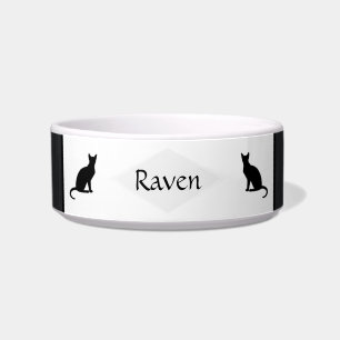 Tigela Pet Bowl Cerâmica de Carvão com gatos - HAMbWG