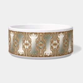 Tigela Pet Bowl Cerâmica de Ornamentado Dourado