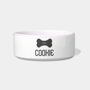 Tigela Pet Bowl (Cinza-sombra) Cerâmica Personalizada