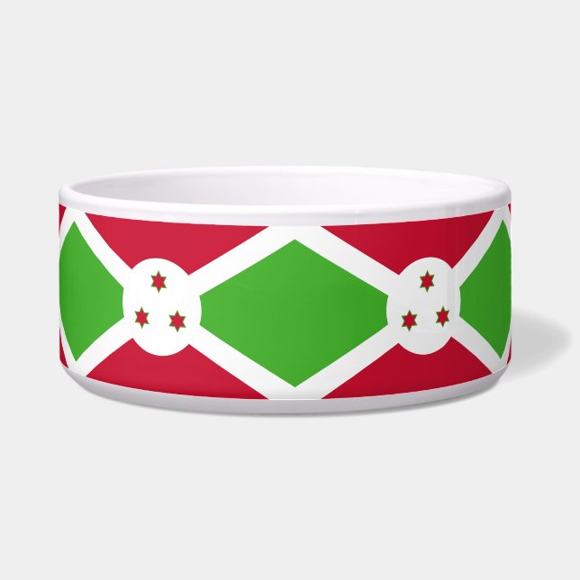 Tigela Pet Bowl com bandeira do Burundi (Frente)