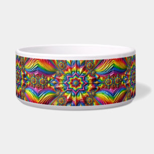 Tigela Pet Bowl com cores LGBTQ Design abstrato