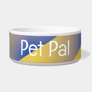 Tigela Pet Bowl com distribuição azul e amarela com PALTe