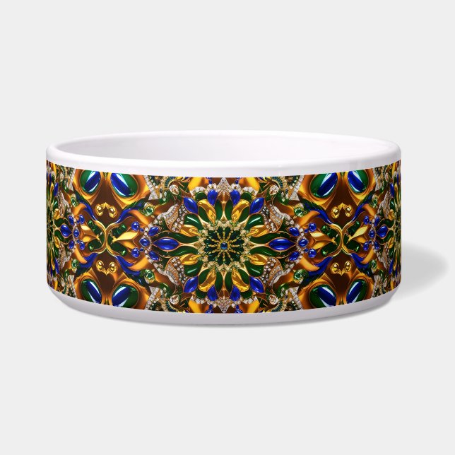 Tigela Pet Bowl com o Brasil Cores Abstrato Design (Frente)