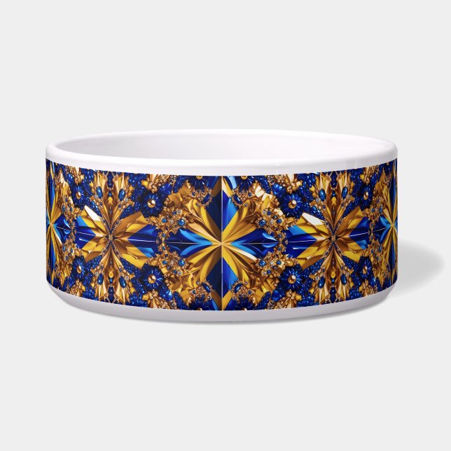 Tigela Pet Bowl com Suecia Cores Abstrato Design (Frente)