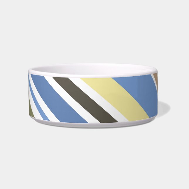 Tigela Pet Bowl da Cinza de Creme Azul Retroativa (Frente)