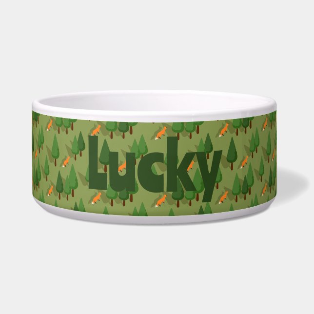 Tigela Pet Bowl da Floresta Personalizada (Frente)