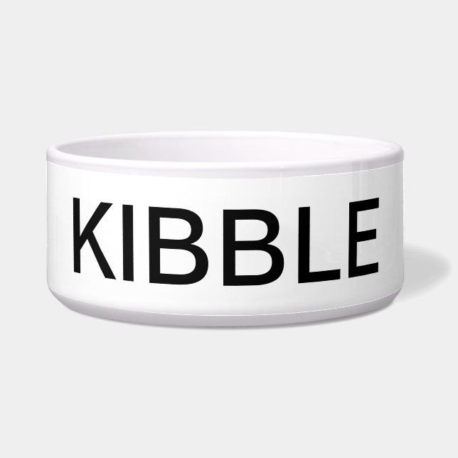 Tigela Pet Bowl da Tipografia Negrito "KIBBLE" - Moderno (Frente)
