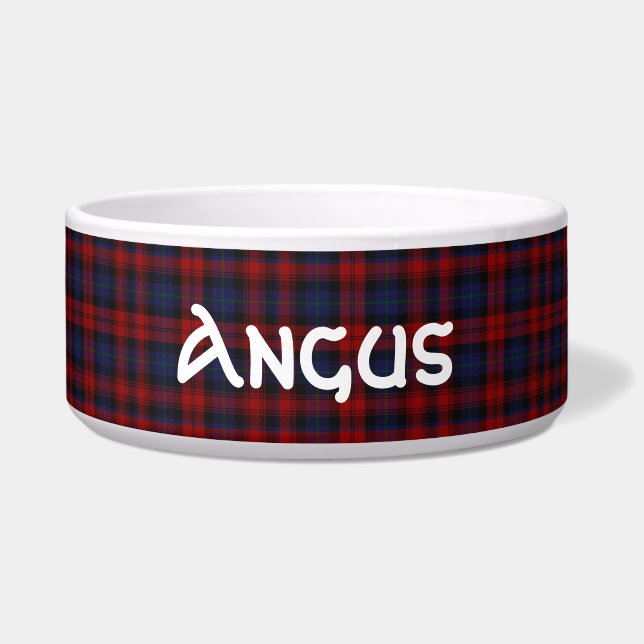 Tigela Pet Bowl da Xadrez Personalizada de Tartan Clan Ma (Frente)