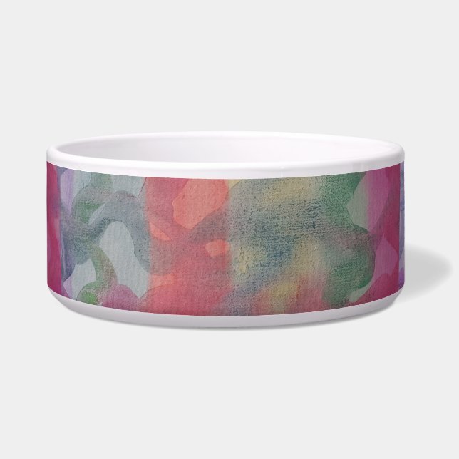 Tigela Pet Bowl de Abstrato de Pastel (Frente)