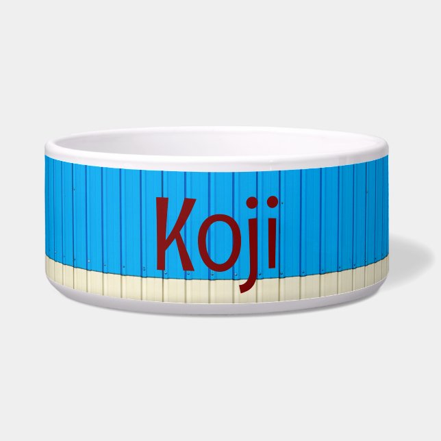 Tigela Pet Bowl de abstrato Wall com texto KOJI (Frente)