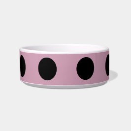 Tigela Pet Bowl de bolinhas (rosa e preto)