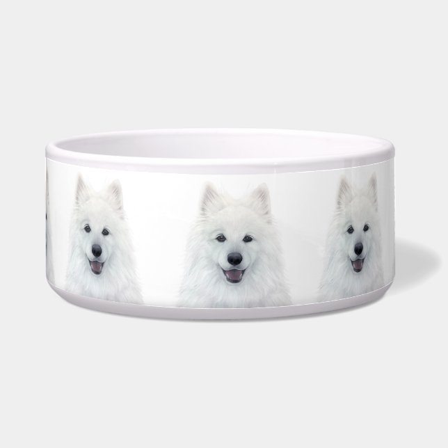 Tigela Pet Bowl de Cachorro Samoed por miart (Frente)