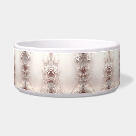 Tigela Pet Bowl, de cerâmica floral branca,