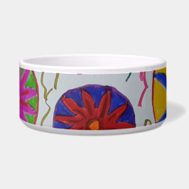 Tigela Pet Bowl de Cerâmica Floral Moderna