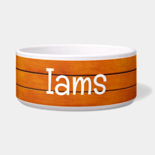 Tigela Pet Bowl de Conselho de Madeira com texto IAMS