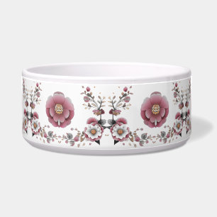 Tigela Pet Bowl, de cor branca, cor rosa