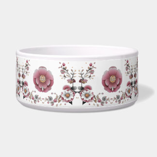 Tigela Pet Bowl, de cor branca, cor rosa