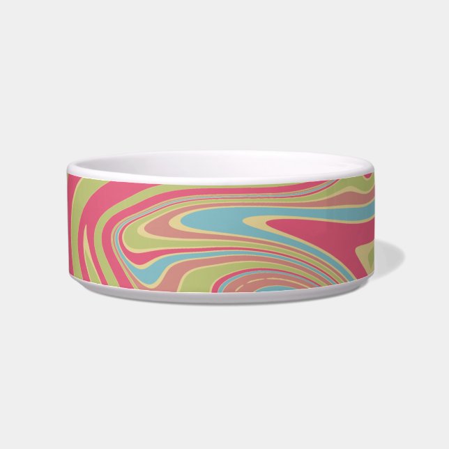 Tigela Pet Bowl, de cor rosa e verde (Esquerda)