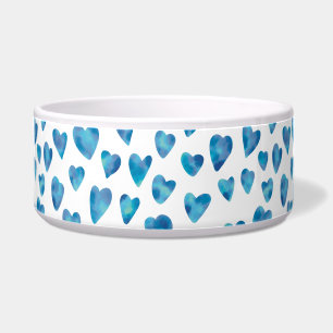 Tigela Pet Bowl de Coração Branco e Azul