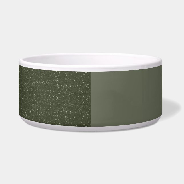 Tigela Pet Bowl de Design Moss Verde Cerâmico Dividido -  (Frente)